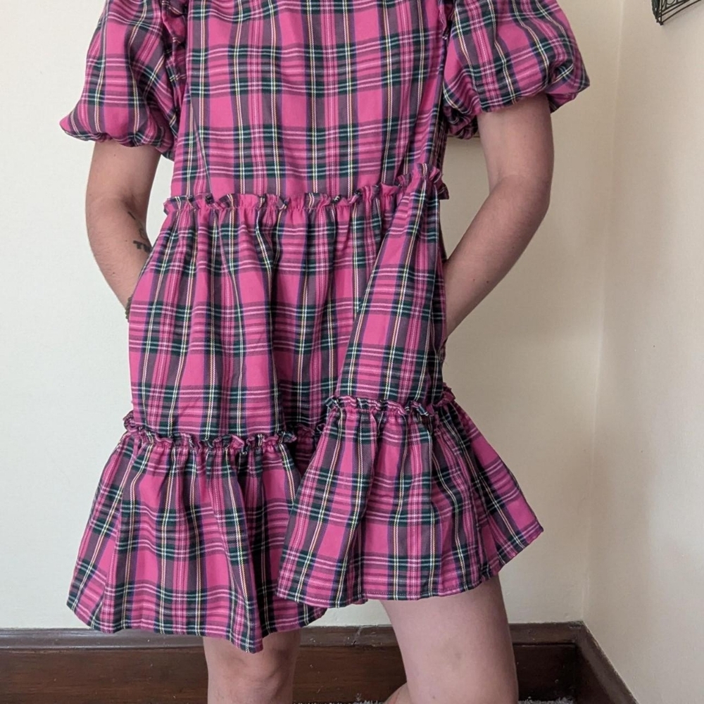 plaid mini dress